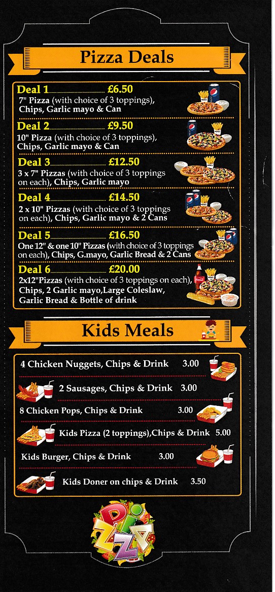 Menu of Momo Pizza Kebab Takeaway in Barry