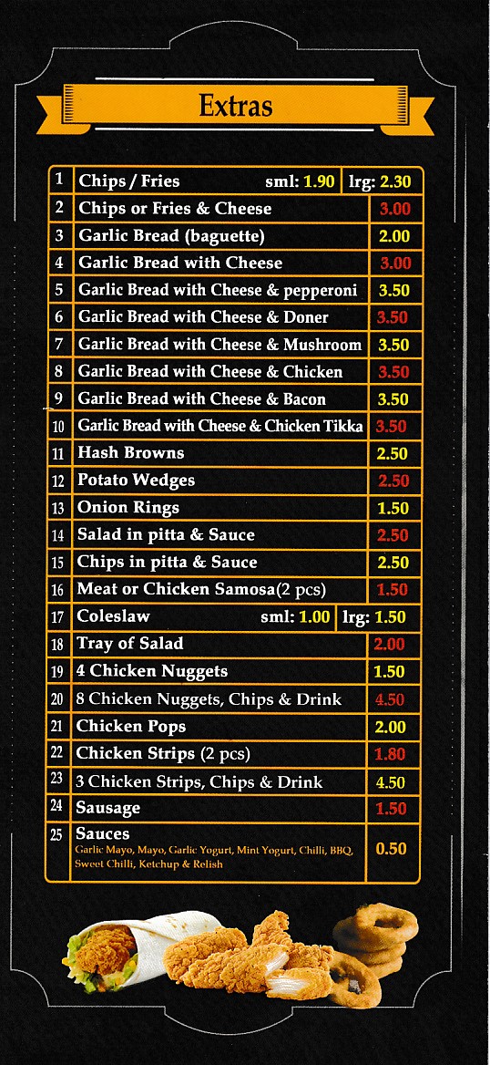 Menu of Momo Pizza Kebab Takeaway in Barry