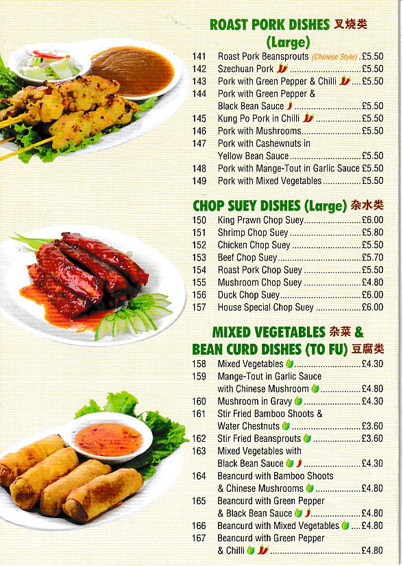 Menu of Barry Palace Chinese Takeaway