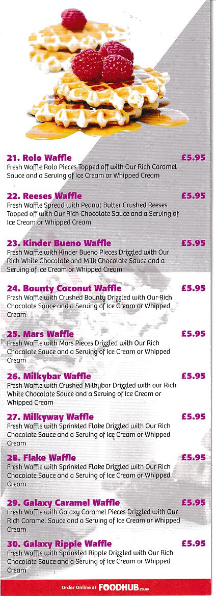 Menu of Just Desserts Barry