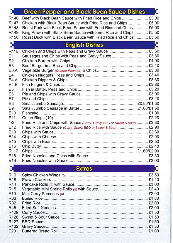 Menu of Let's Eat Cafe Chinese Food in Barry