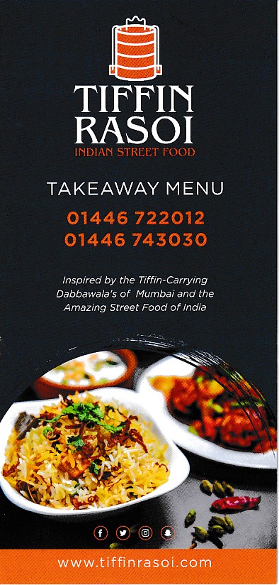 Menu of Tiffin Rasoi Indian takeaway in Barry