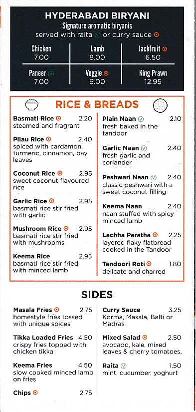 Menu of Tiffin Rasoi Indian takeaway in Barry