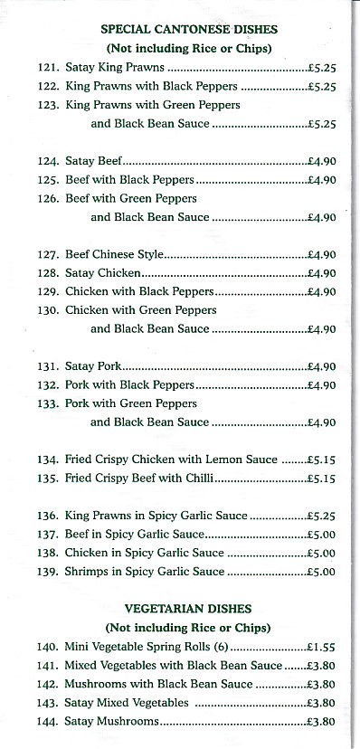 Menu of Happy Garden, Chinese Takeaway Dinas Powys