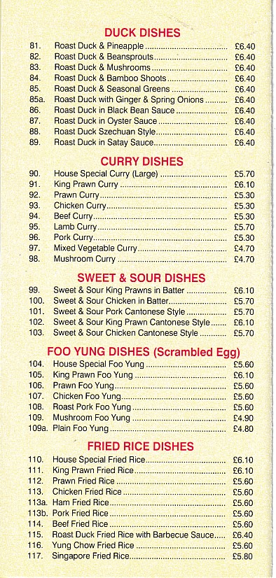 Menu Website of Kam Hung Chinese in Penarth