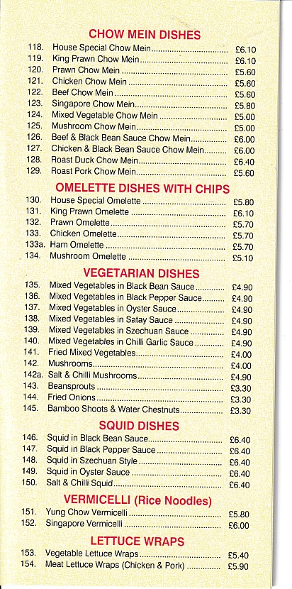 Menu Website of Kam Hung Chinese in Penarth