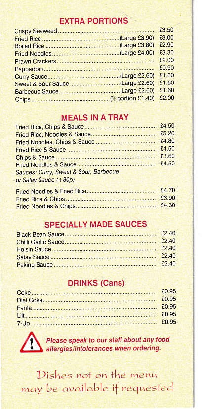 Menu Website of Kam Hung Chinese in Penarth