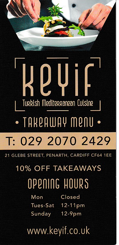 Menu Website of Keyif Turkish Mediterranean Cuisine in Penarth