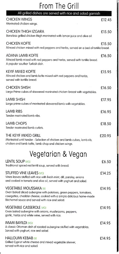 Menu Website of Keyif Turkish Mediterranean Cuisine in Penarth