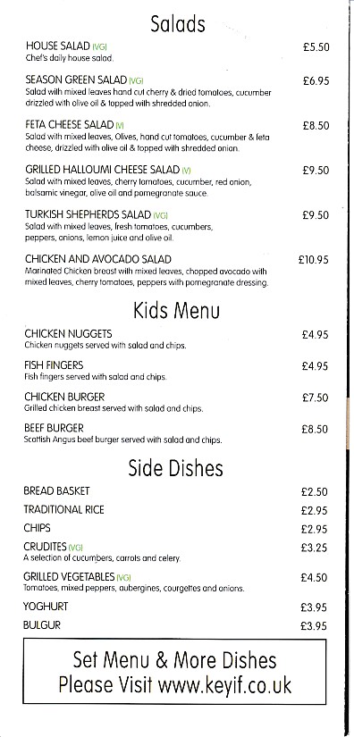 Menu Website of Keyif Turkish Mediterranean Cuisine in Penarth