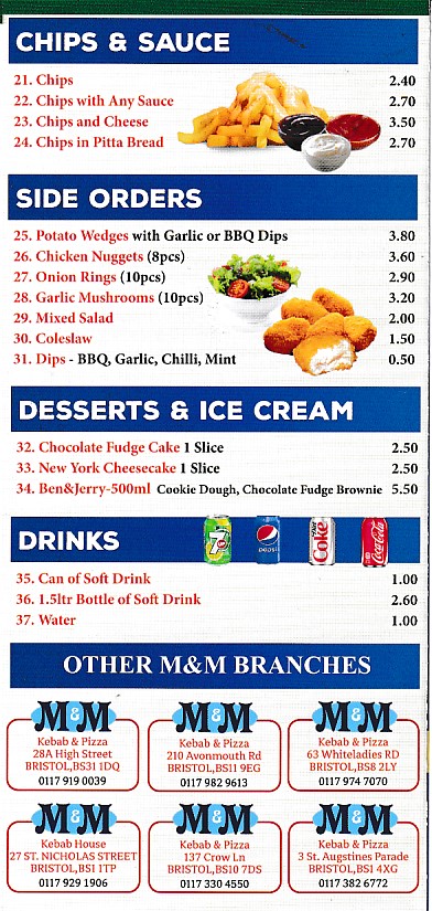 Menu Website of M&M Kebab & Pizza House Penart