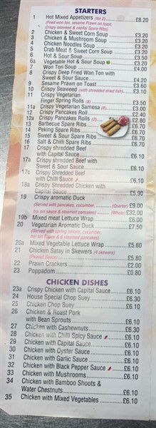 Menu of Tasty Oriental.Chinese Takeaway in Penarth