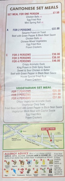 Menu of Tasty Oriental.Chinese Takeaway in Penarth