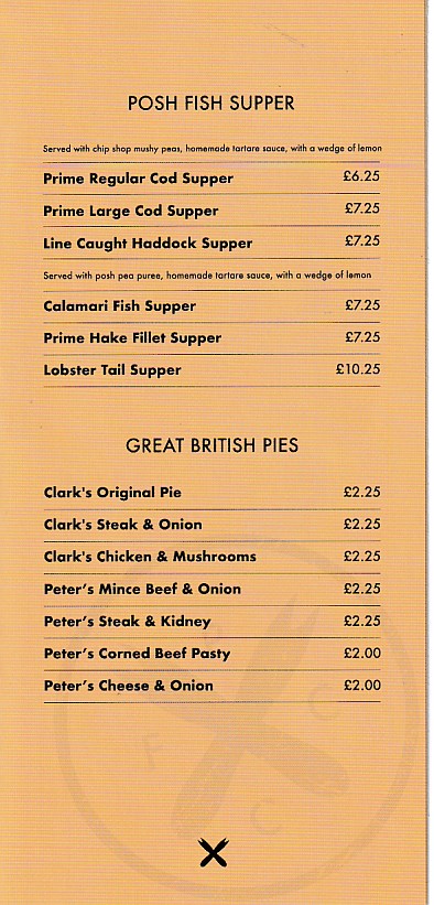 Menu of Posh Chip, in Penarth